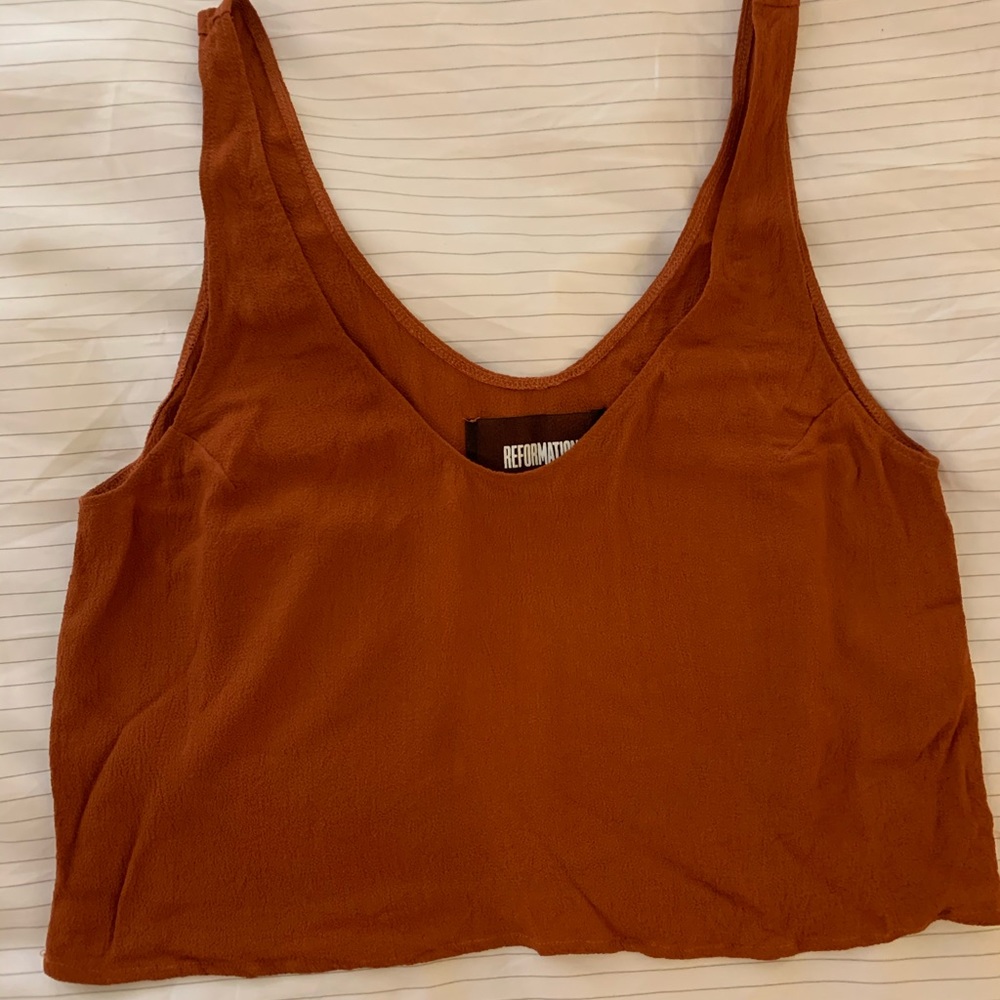 Burnt Orange Reformation Crop Tank Top